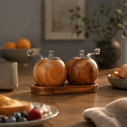 Nordic Salt and Pepper Mill Set with Effortless Grinding | Eco-Friendly Design for Stylish Dining