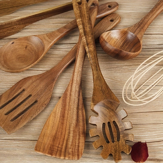 Culinoro | Wooden Kitchen Utensil Set with Ergonomic Design | Stylish Kitchenware for Elegant Cooking 1