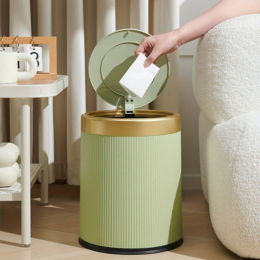 Elegant Oval Kitchen Trash Can | Press-Top Waste Bin with Odour-Sealing Design for Modern Homes 1