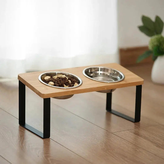 Elevated Dog Bowl Stand with Stainless Steel Bowls | Ergonomic Design for Comfortable Eating 1
