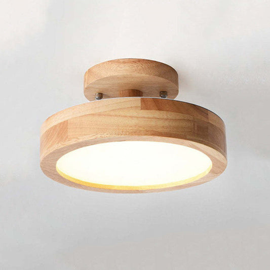 LuminaraWood | Elegant Dimmable Flush Mount Ceiling Light Fixture 0
