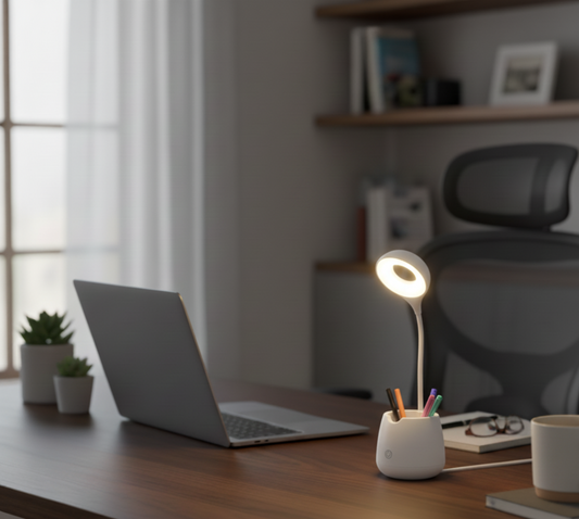 LumaNest | Cheerful LED Children's Desk Lamp with Storage and Phone Stand