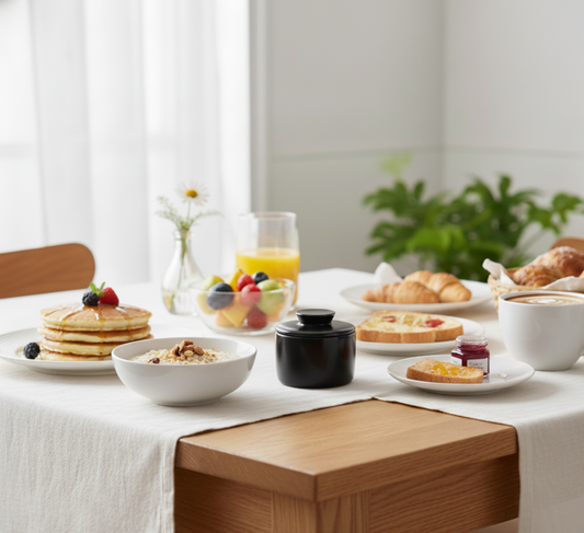 Elegant Ceramic Butter Container with Lid Ð Water Seal System for Fresh, Spreadable Butter