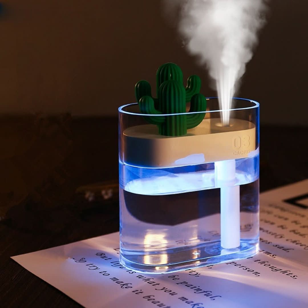 Cactus Humidifier | Cool Mist Humidifier with Ultrasonic Technology | Compact Air Humidifier for Healthy Indoor Air 0