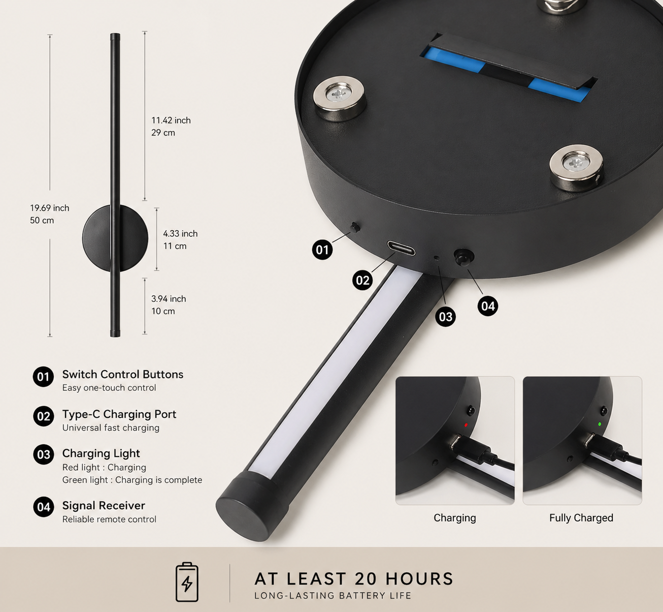 Vespera | Rechargeable Magnetic Wall Light