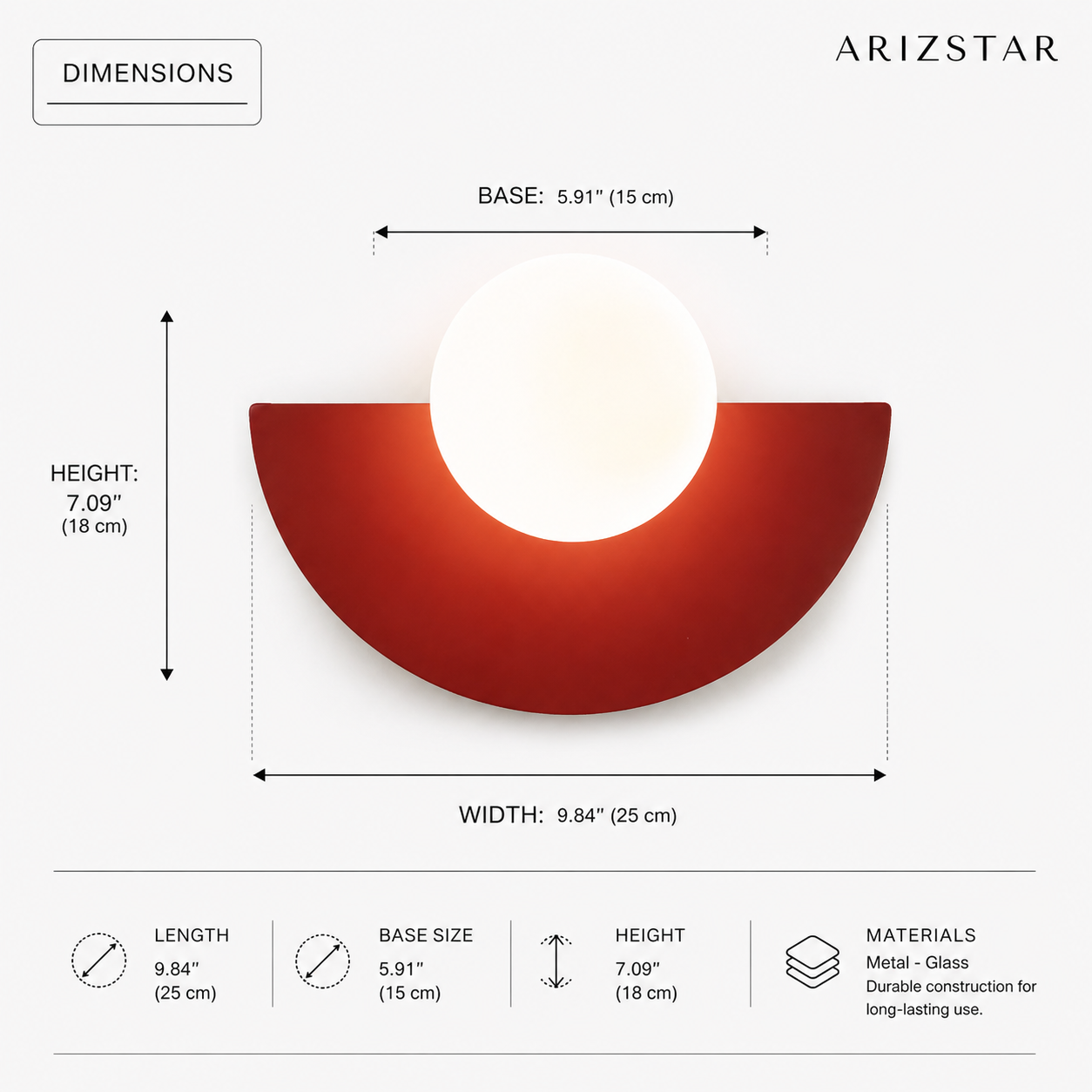 Seashell | Semicircle LED Wall Light