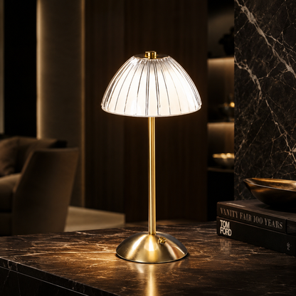 JADE | Dimmable LED Table Lamp with Crystal Shade | Cordless Design for Versatile Lighting