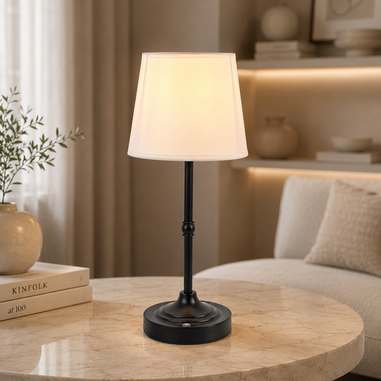 NOCTA | Elegant Table Lamp | Dimmable Cordless Design with Touch Control | Soft Ambient Lighting for Versatile Bedroom Use
