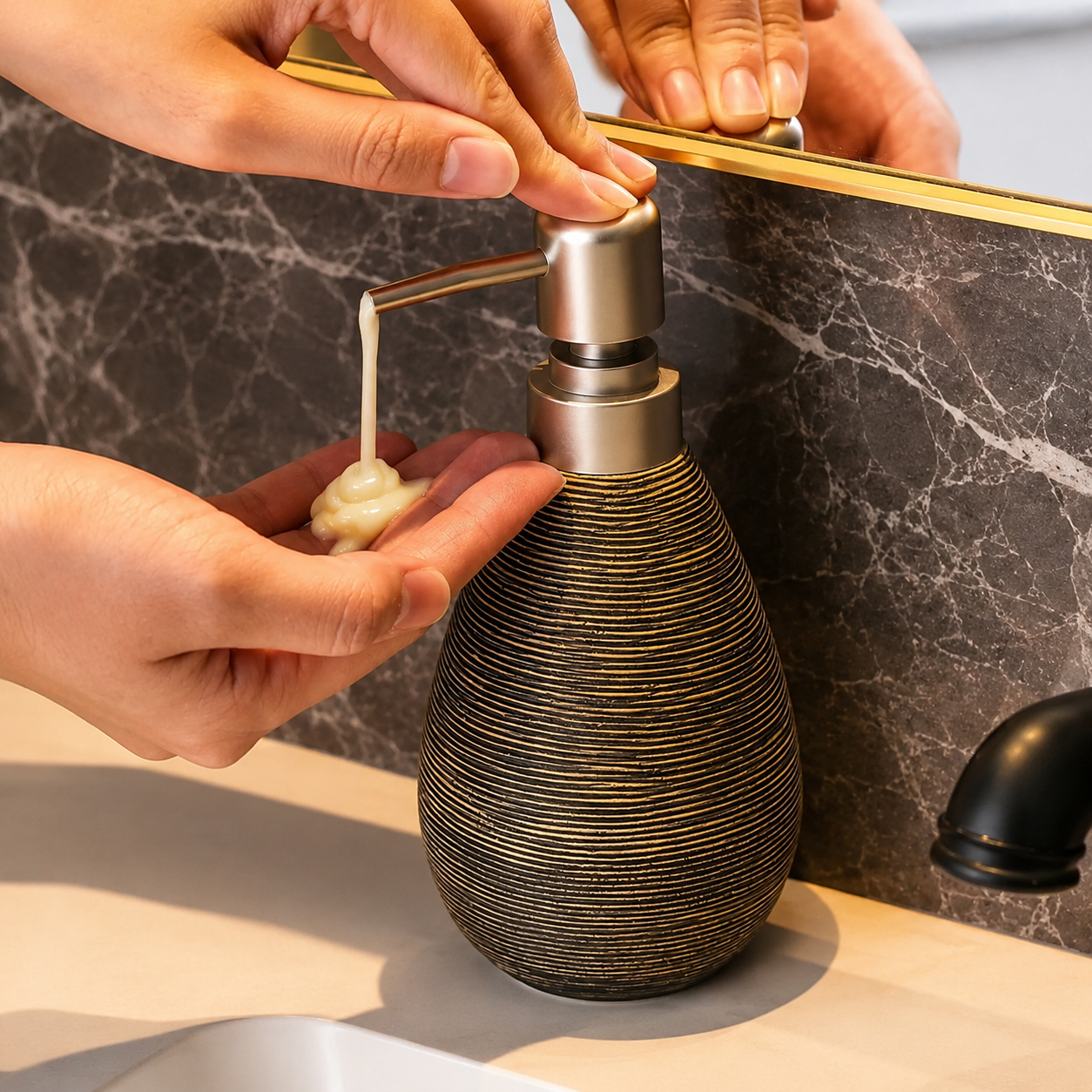 Ceramic Soap Dispenser with Retro Design | Elegant Kitchen & Bathroom Accessory
