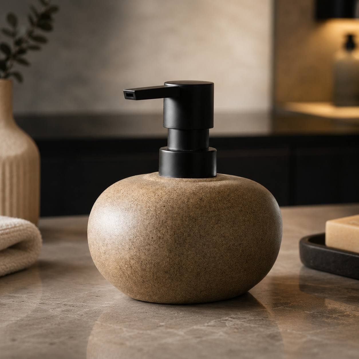 Hand Soap Dispenser with Rustic Ceramic Finish | 300 ml Capacity for Effortless Grooming