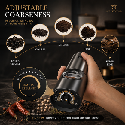 Modern Luxe | Electric Salt and Pepper Grinder Set with Rechargeable Design | Effortless Seasoning for Everyday Cooking