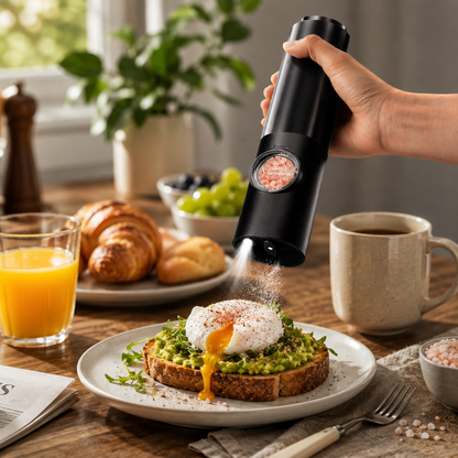 Modern Luxe | Electric Salt and Pepper Grinder Set with Rechargeable Design | Effortless Seasoning for Everyday Cooking
