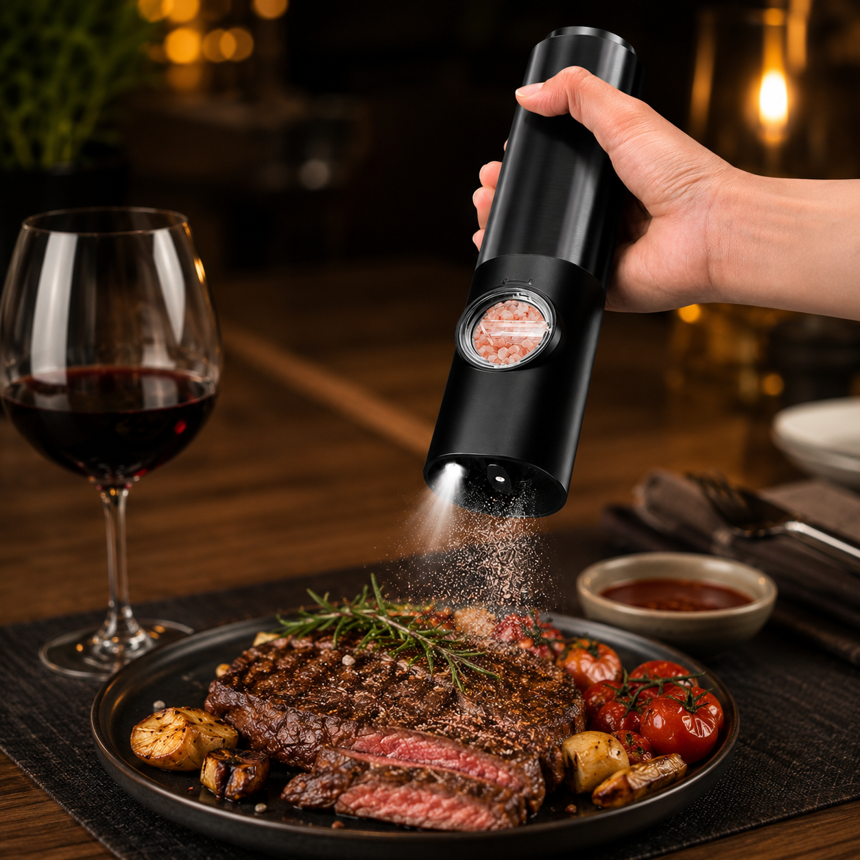 Modern Luxe | Electric Salt and Pepper Grinder Set with Rechargeable Design | Effortless Seasoning for Everyday Cooking