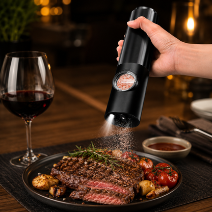 Modern Luxe | Electric Salt and Pepper Grinder Set with Rechargeable Design | Effortless Seasoning for Everyday Cooking