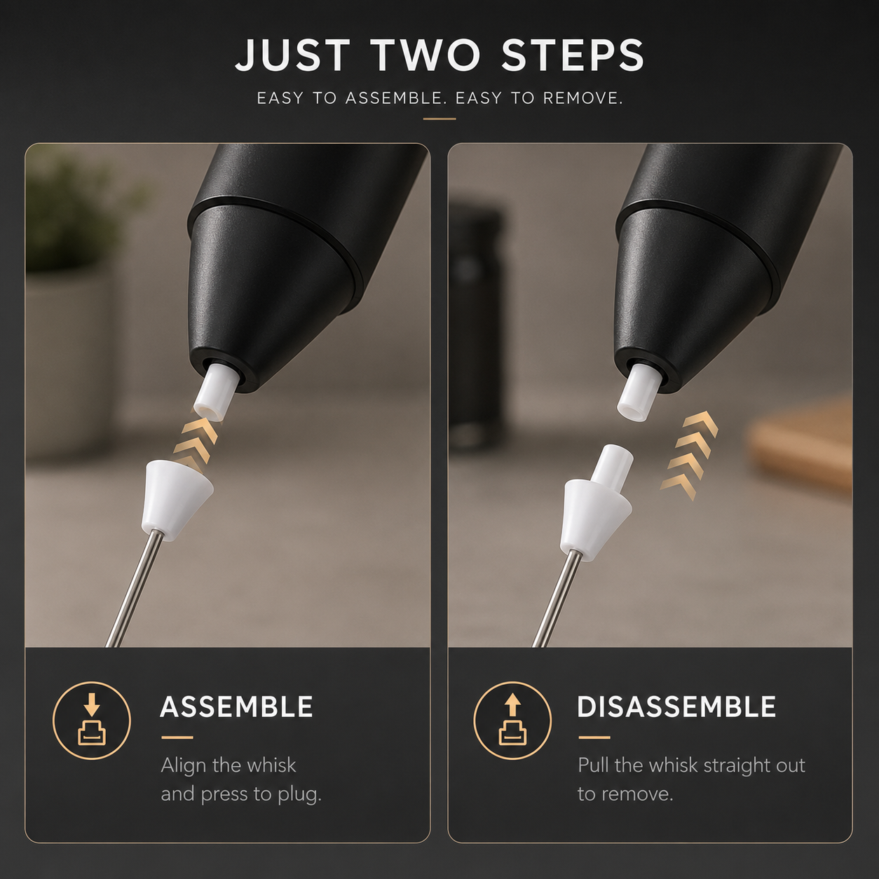 Compact Electric Milk Frother | Handheld Stainless Steel Whisk for Creamy Coffee and Cappuccinos