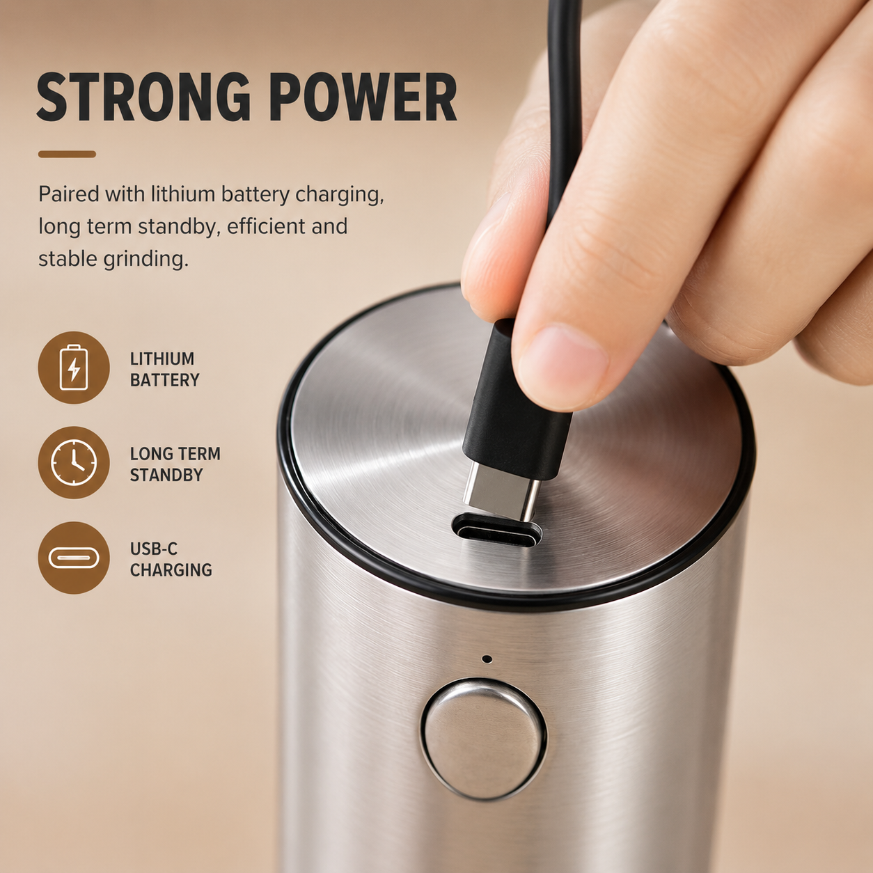 Electric Pepper Grinder | USB Rechargeable with Adjustable Coarseness | One-Handed Operation for Effortless Seasoning
