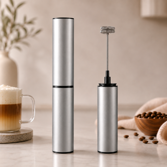 Portable Milk Frother | Rechargeable Stainless Steel with 2 Speeds | Versatile Tool for Lattes and Cappuccinos