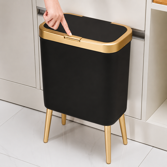 Modern Odour-Sealing Kitchen Trash Can with Flip-Top Lid | 15L Stylish Waste Bin for Home Organization