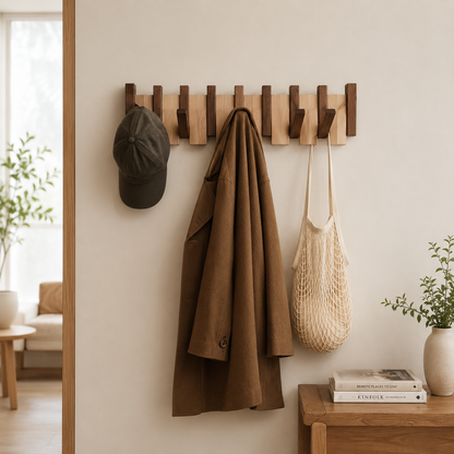 Wall Mounted Coat Rack with Piano Design | Stylish Storage for Entryway Organization