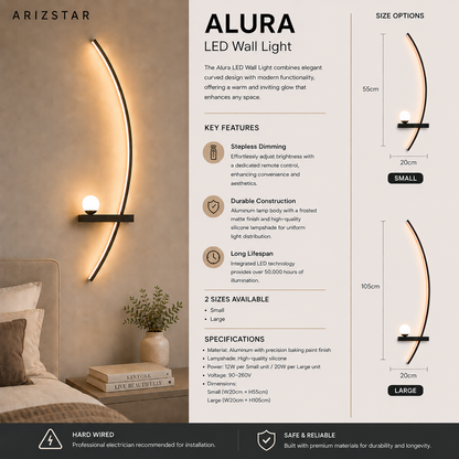 Alura | Dimmable LED Wall Light With Remote Control