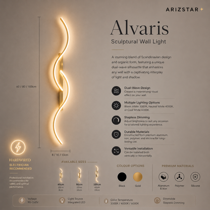 Alvaris Sculptural Wall Light | Sculptural Wall Light With Dimmable LED