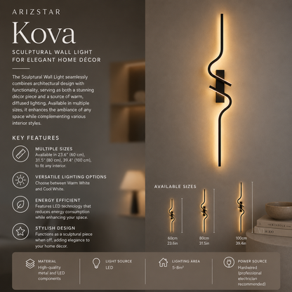 Kova | Hard Wired Sculptural Wall Light