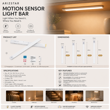 Motion Activated LED Light |easy Installation for Versatile Lighting Solutions in Any Space