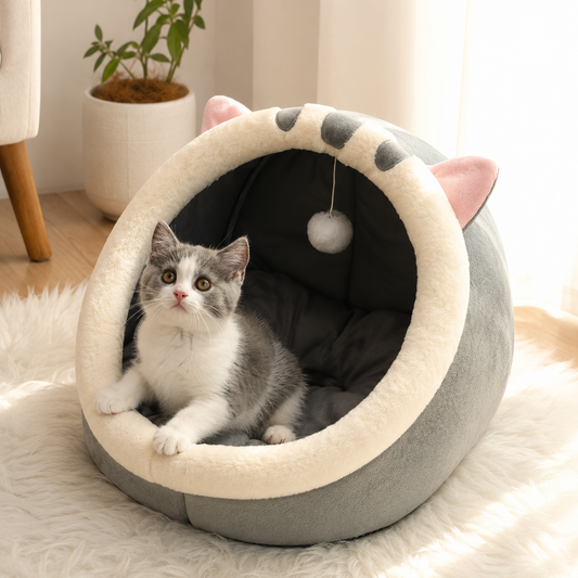 Cozy Cove | Thermal Insulated Cat Cave Bed