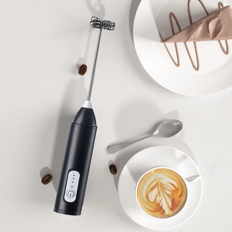 Compact Electric Milk Frother | Handheld Stainless Steel Whisk for Creamy Coffee and Cappuccinos 1