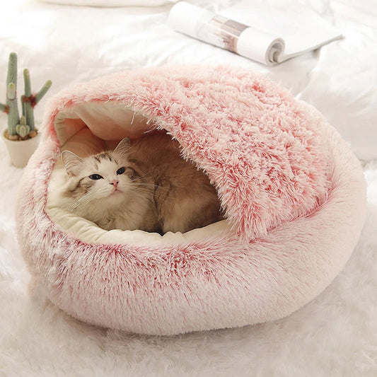 Cozy Haven | Cat Bed Cave with Self-Warming Plush Design | Secure Space for Stress-Free Sleep 1