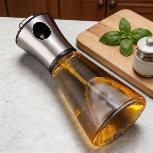 Culinary Essentials | Refillable Spray Bottle with Fine Mist Nozzle | Stainless Steel Design for Precise Oil Application 1