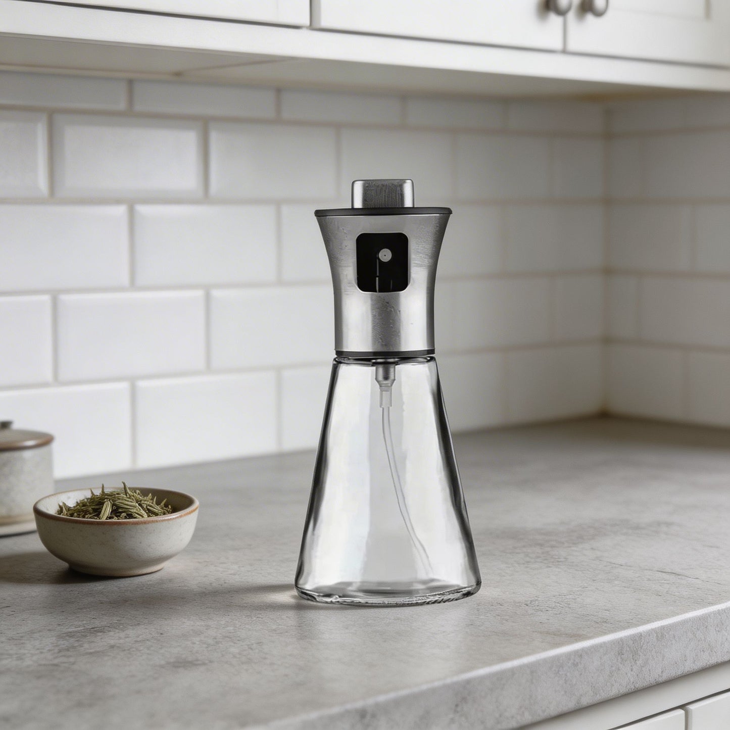 Culinary Essentials | Refillable Spray Bottle with Fine Mist Nozzle | Stainless Steel Design for Precise Oil Application 2