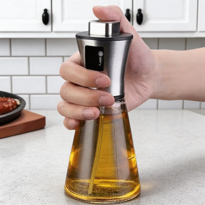 Culinary Essentials | Refillable Spray Bottle with Fine Mist Nozzle | Stainless Steel Design for Precise Oil Application 3