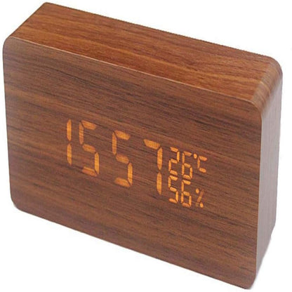 EchoWood | Wooden Digital Clock with Voice Control & Touch Activation - Elegant Design for Modern Homes 3