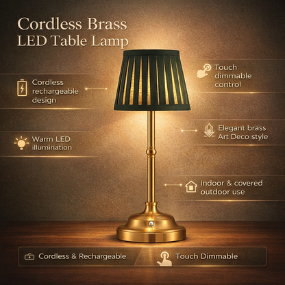 Elegant Cordless Table Lamp with Touch Control & Adjustable Brightness | Stylish Bedside Lighting for Indoor and Outdoor Use 3
