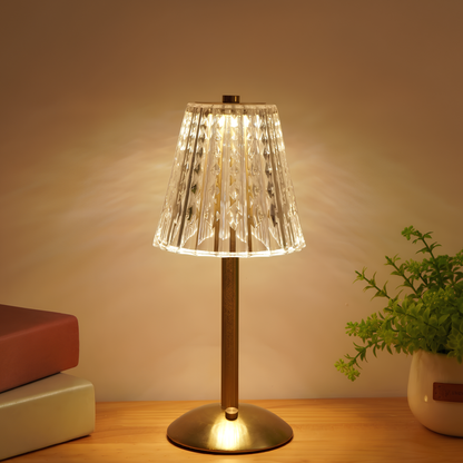 Elegant Crystal Table Lamp | Cordless Touch Control Design with Rechargeable Battery for Versatile Bedroom Lighting 3