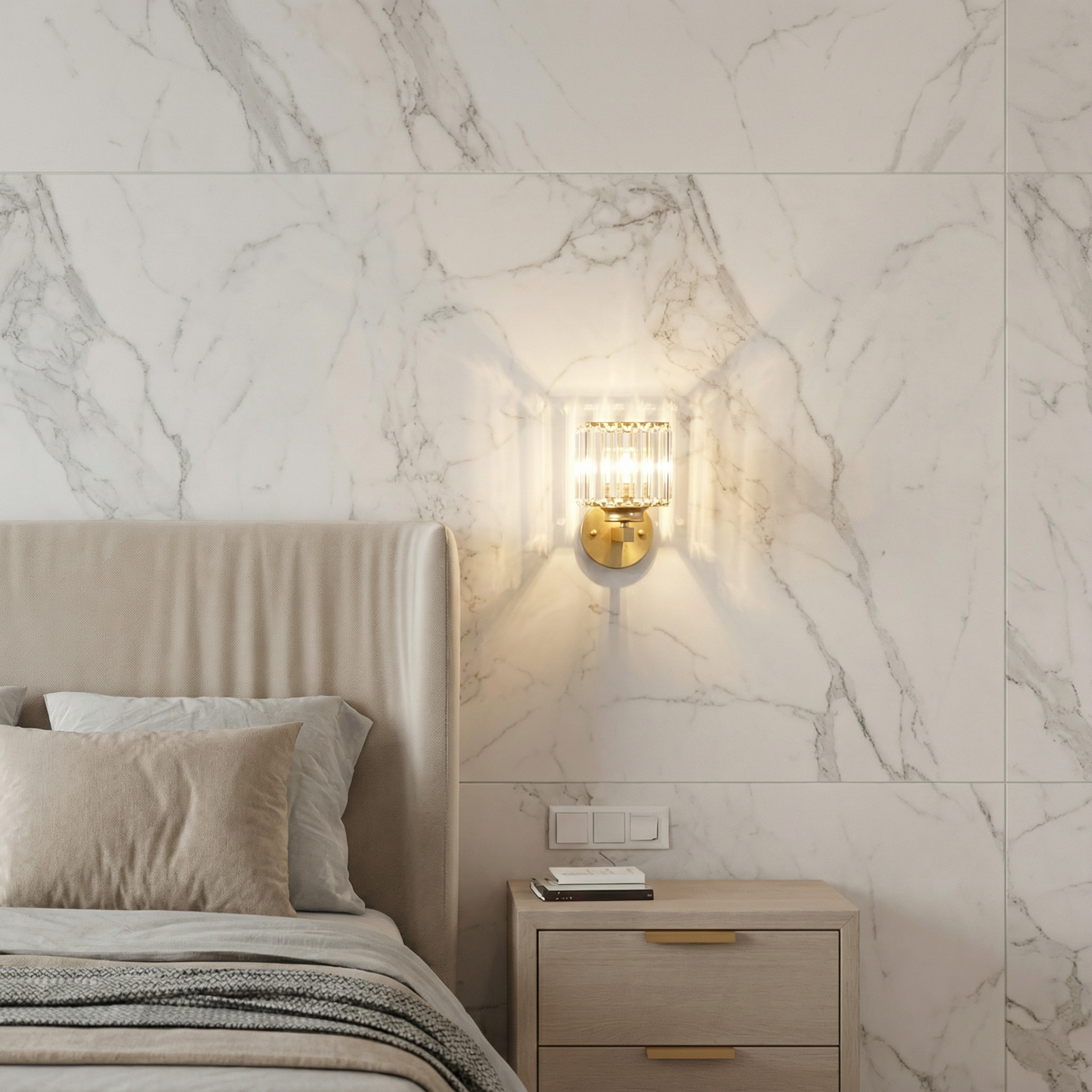 Elegant Crystal Wall Sconces | Dimmable Design with Luxurious Accents | Perfect Lighting for Sophisticated Ambiance 5