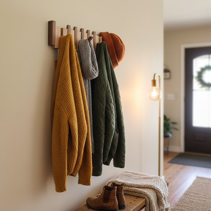 Elegant Harmony | Wall Mounted Coat Rack with Piano Design | Stylish Storage for Entryway Organization 1