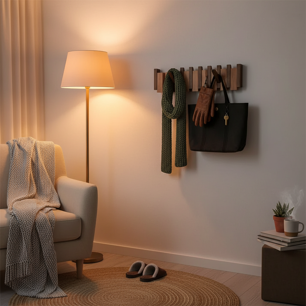 Elegant Harmony | Wall Mounted Coat Rack with Piano Design | Stylish Storage for Entryway Organization 2