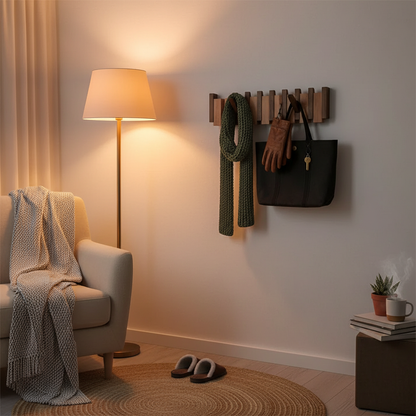 Elegant Harmony | Wall Mounted Coat Rack with Piano Design | Stylish Storage for Entryway Organization 2