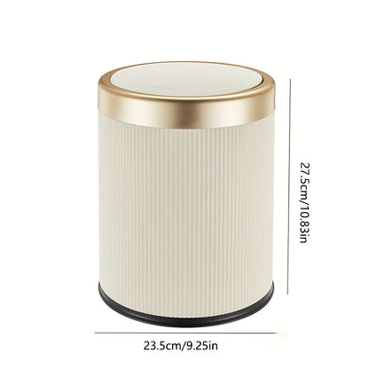Elegant Oval Kitchen Trash Can | Press-Top Waste Bin with Odour-Sealing Design for Modern Homes 0