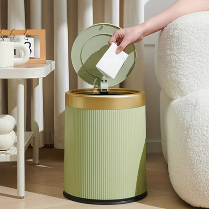 Elegant Oval Kitchen Trash Can | Press-Top Waste Bin with Odour-Sealing Design for Modern Homes 1