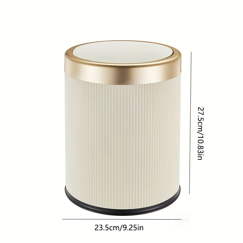 Elegant Oval Kitchen Trash Can | Press-Top Waste Bin with Odour-Sealing Design for Modern Homes 3