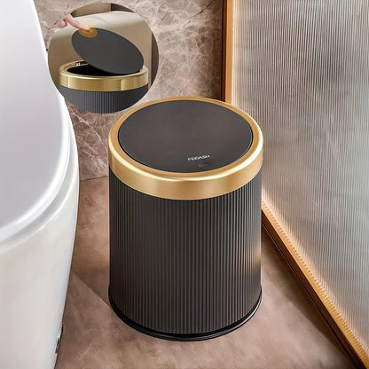 Elegant Oval Kitchen Trash Can | Press-Top Waste Bin with Odour-Sealing Design for Modern Homes 5