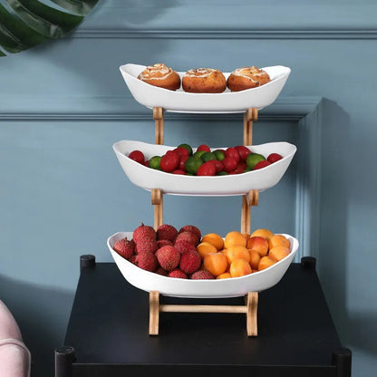 Elegant Three-Tier Plastic Fruit Bowl with Space-Saving Design for Stylish Kitchen Storage 2
