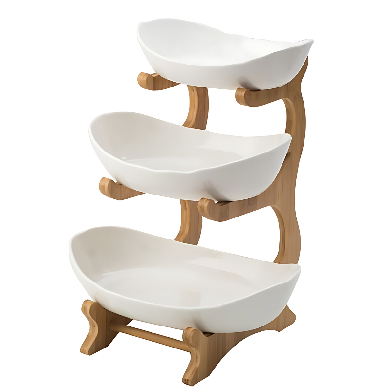 Elegant Three-Tier Plastic Fruit Bowl with Space-Saving Design for Stylish Kitchen Storage 7
