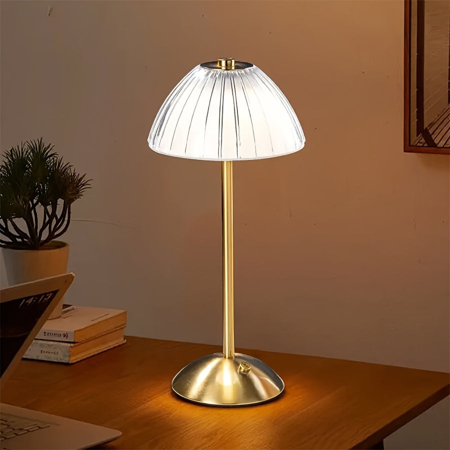 Elegant Touch | Dimmable LED Table Lamp with Crystal Shade | Cordless Design for Versatile Lighting 1