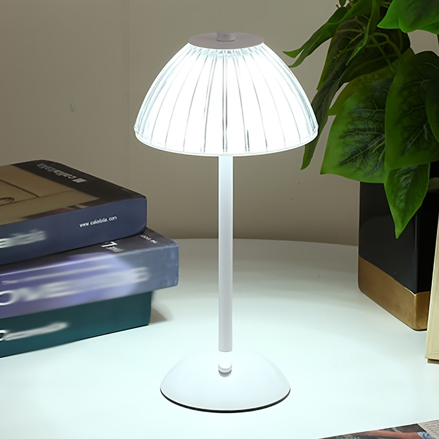 Elegant Touch | Dimmable LED Table Lamp with Crystal Shade | Cordless Design for Versatile Lighting 6