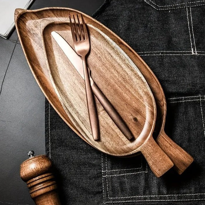 Elegant Wooden Serving Plate with Elongated Design for Stylish Dining 4