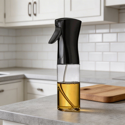 Ergonomic Glass Oil Spray Bottle with Fine Mist Nozzle for Healthy Cooking | Refillable Oil Sprayer for Air Fryer and Grilling 0